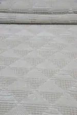 Jaen Modern Krem Yıkanabilir Polyester,Pamuk Makine Halısı - Görsel 4