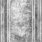 Melle Çerçeveli Gri Polyester Makine Halısı