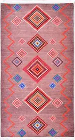 Rotondi Klasik Göbekli Multi Polyester ve Pamuklu Kaydırmaz Tabanlı Dijital Baskı Halı