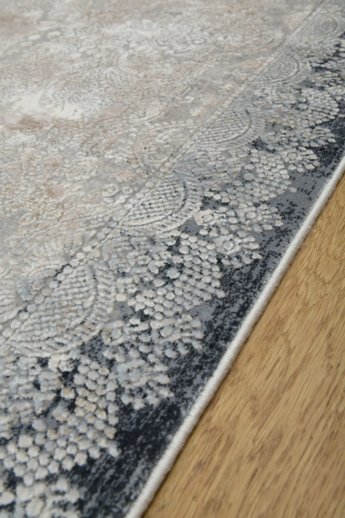 Fontevivo Klasik Göbekl Grii Akrilik Makine Halısı - Görsel 2