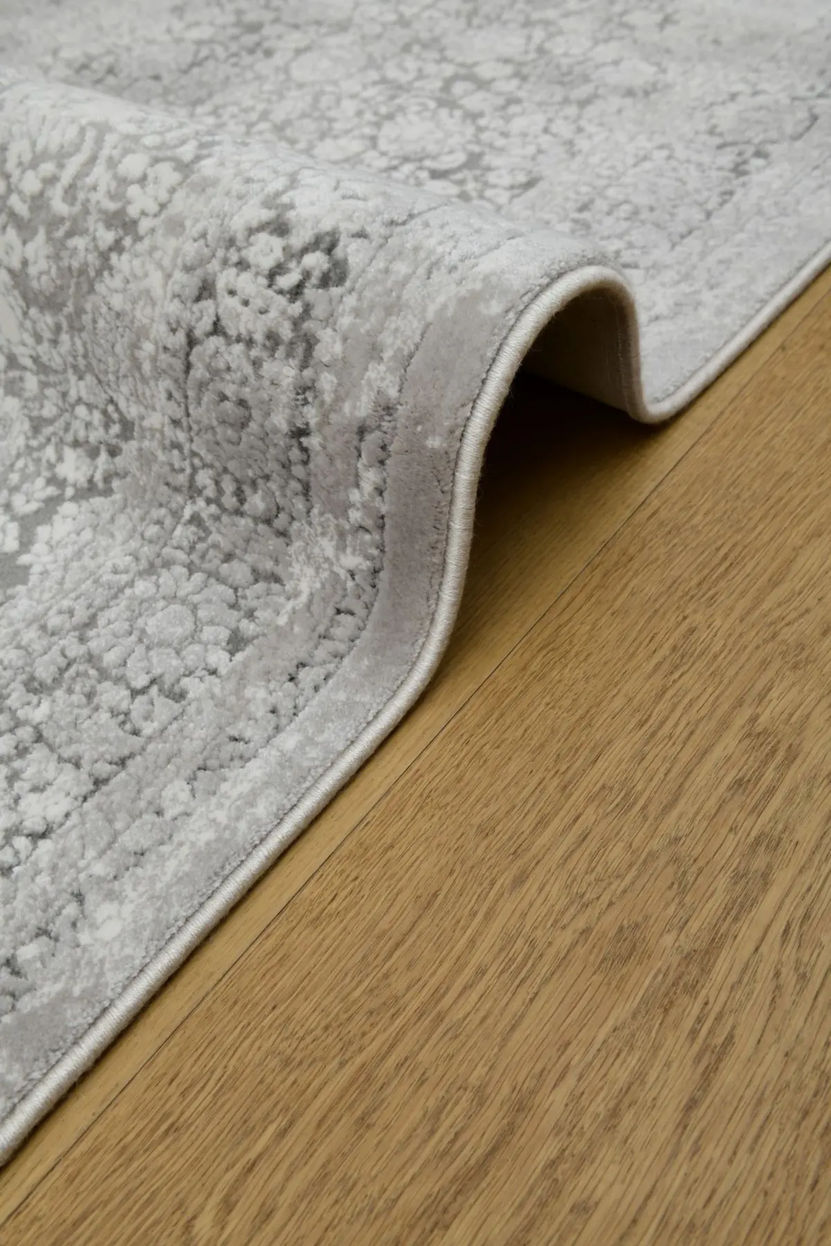 Dosimo Klasik Göbekli Gri Akrilik Makine Halısı - Görsel 4