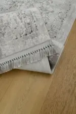 Dosimo Klasik Göbekli Gri Akrilik Makine Halısı - Görsel 5