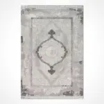 Sarezzo Klasik Göbekli Gri Akrilik Makine Halısı - Görsel 2