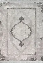 Sarezzo Klasik Göbekli Gri Akrilik Makine Halısı