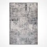 Rovolo Modern Gri Akrilik Makine Halısı - Görsel 2