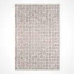 Gorno Geometrik krem Polyester Makine Halısı - Görsel 2