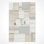 Bellano Geometrik Krem Polyester Makine Halısı - Görsel 2