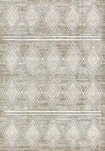 Polla Geometrik Krem Polyester Makine Halısı