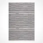 Giove Çizgili Gri Polyester Makine Halısı - Görsel 2