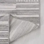 Giove Çizgili Gri Polyester Makine Halısı - Görsel 3