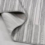 Giove Çizgili Gri Polyester Makine Halısı - Görsel 4