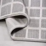 Serena Geometrik Gri Polyester Makine Halısı - Görsel 4