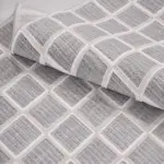 Serena Geometrik Gri Polyester Makine Halısı - Görsel 5