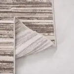Celleno Çizgili Kahve Polyester Makine Halısı - Görsel 3