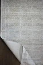 Furze Çerçeveli Krem Vizon Çizgili Akrilik Makine Halısı - Görsel 3