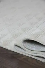 Jaen Modern Krem Yıkanabilir Polyester,Pamuk Makine Halısı - Görsel 5