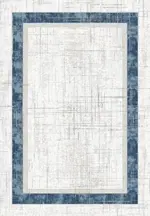 Sezze Çerçeveli Krem Triko ve Akrilik Makine Halısı