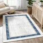 Sezze Çerçeveli Krem Triko ve Akrilik Makine Halısı - Görsel 6