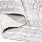 Lenola Çerçeveli Gri Triko ve Akrilik Makine Halısı - Görsel 4