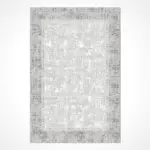 Sora Çerçeveli Gri Triko ve Akrilik Makine Halısı - Görsel 2