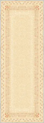 Ribera Çerçeveli Krem Polyester ve Pamuklu Yıkanabilir Kaydırmaz Taban Dijital Baskı Halı - Görsel 3