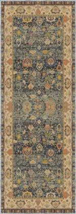 Marti Çerçeveli Bej Polyester ve Pamuklu Yıkanabilir Kaydırmaz Taban Dijital Baskı Halı - Görsel 3