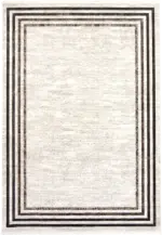 Puits Çerçeveli Krem Polyester Makine Halısı