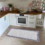 Las Çerçeveli Gri Polyester ve Pamuklu Yıkanabilir Kaydırmaz Taban Dijital Baskı Halı - Görsel 4