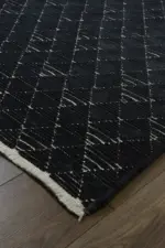 Munera Modern Antrasit Yıkanabilir Polyester,Pamuk Makine Halısı - Görsel 2