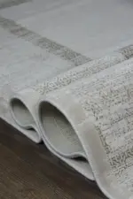 Naveil Çerçeveli Krem Kahve Çizgili Akrilik Makine Halısı - Görsel 6