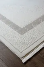 Pulgar Çerçeveli Krem Akrilik Makine Halısı - Görsel 2