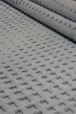 Streb Modern Gri Polyester Makine Halısı - Görsel 7