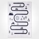 Bern Figürlü Gri Pamuk ve Polyester Kaydırmaz Taban Dijital Baskı Çocuk Halısı - Görsel 2