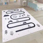 Bern Figürlü Gri Pamuk ve Polyester Kaydırmaz Taban Dijital Baskı Çocuk Halısı - Görsel 3