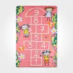 Belfort Figürlü Pembe Pamuk ve Polyester Kaydırmaz Taban Dijital Baskı Çocuk Halısı - Görsel 2