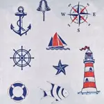 Epinal Figürlü Mavi Pamuk ve Polyester Kaydırmaz Taban Dijital Baskı Çocuk Halısı