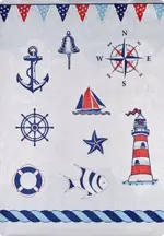 Epinal Figürlü Mavi Pamuk ve Polyester Kaydırmaz Taban Dijital Baskı Çocuk Halısı