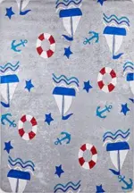 Wengen Figürlü Gri Pamuk ve Polyester Kaydırmaz Taban Dijital Baskı Çocuk Halısı