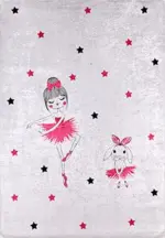 Frutigen Figürlü Gri Pamuk ve Polyester Kaydırmaz Taban Dijital Baskı Çocuk Halısı