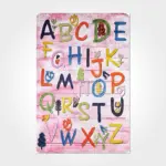 Visp Figürlü Pembe Pamuk ve Polyester Kaydırmaz Taban Dijital Baskı Çocuk Halısı - Görsel 2