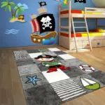 Wiler Figürlü Gri Pamuk ve Polyester Kaydırmaz Taban Dijital Baskı Çocuk Halısı - Görsel 3