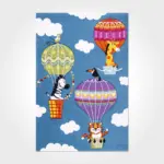 Leuk Figürlü Mavi Pamuk ve Polyester Kaydırmaz Taban Dijital Baskı Çocuk Halısı - Görsel 2