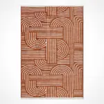 Saalfeld Modern Kiremit Pamuklu ve Polyester Natural Latesk Kaydırmaz Tabanlı Makine Halısı