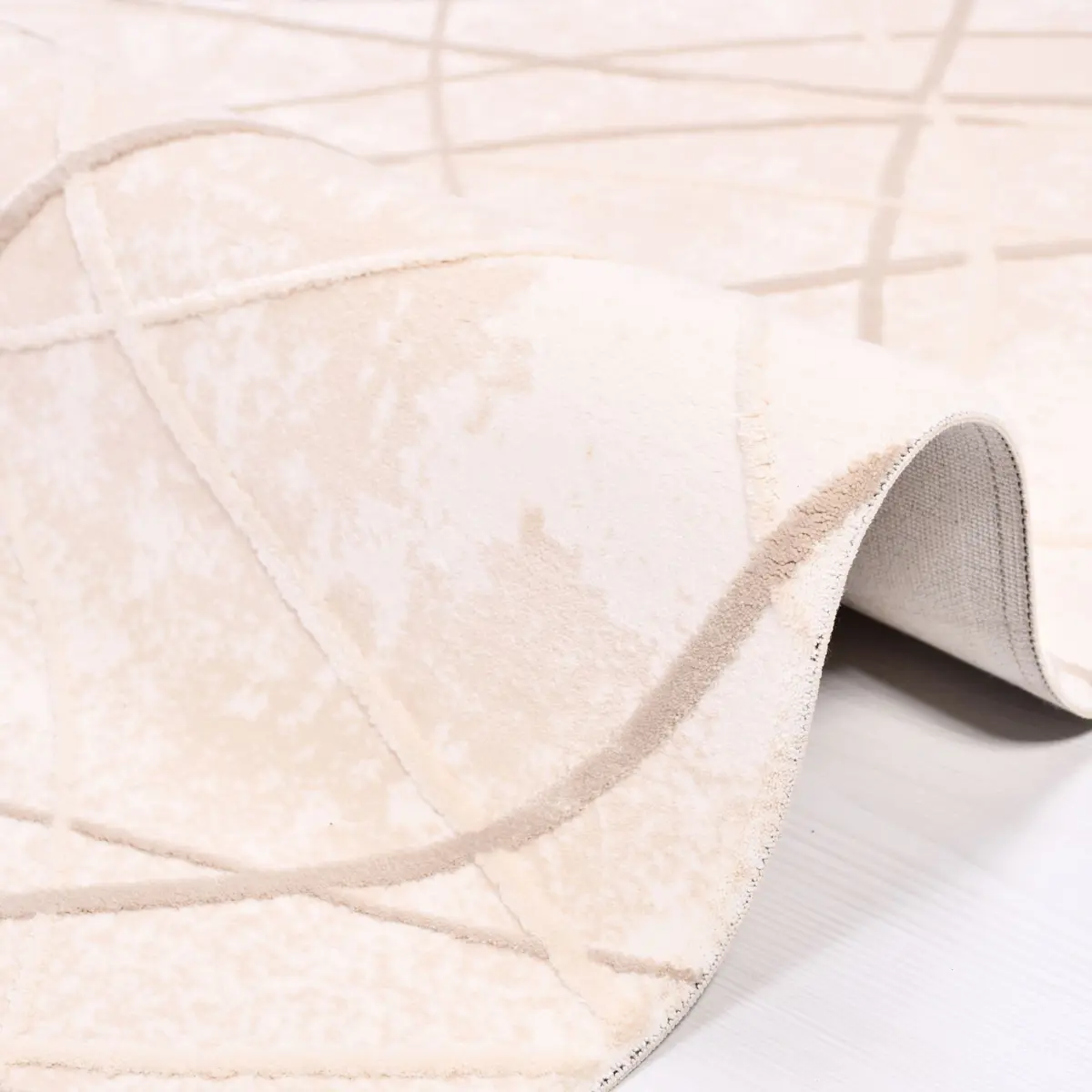 Logna Modern Krem Akrilik Makine Halısı - Görsel 3