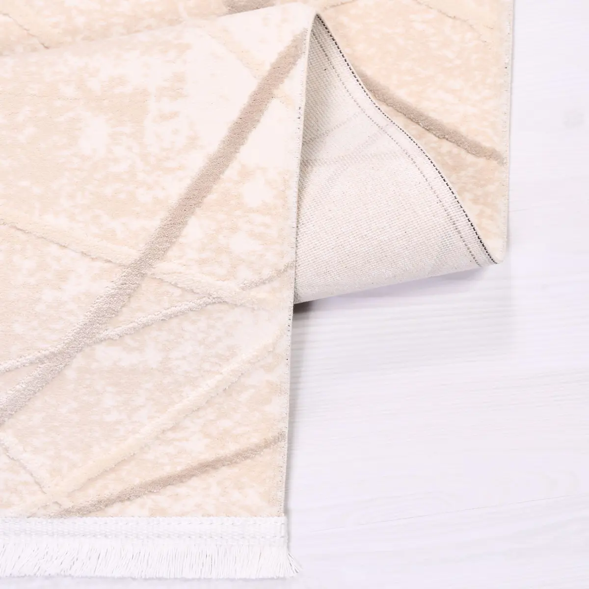 Logna Modern Krem Akrilik Makine Halısı - Görsel 4