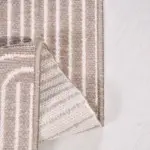 Apalda Modern Krem Pamuklu ve Polyester Natural Lateks Kaydırmaz Tabanlı Makine Halısı - Görsel 2