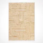 Artern Modern Hardal Pamuklu ve Polyester Natural Lateks Kaydırmaz Tabanlı Makine Halısı