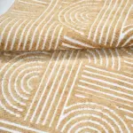 Artern Modern Hardal Pamuklu ve Polyester Natural Lateks Kaydırmaz Tabanlı Makine Halısı - Görsel 4