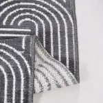 Belzig Modern Antrasit Pamuklu ve Polyester Natural Lateks Kaydırmaz Tabanlı Makine Halısı - Görsel 2