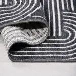 Belzig Modern Antrasit Pamuklu ve Polyester Natural Lateks Kaydırmaz Tabanlı Makine Halısı - Görsel 3